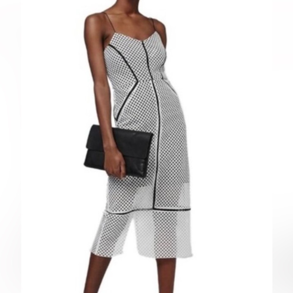 TOP SHOP mesh fitted midi dress